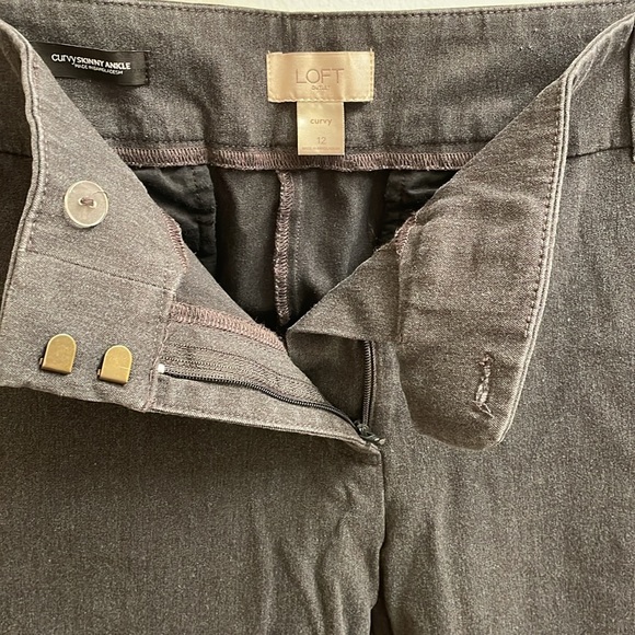 Loft Dark Gray Curvy Skinny Ankle Pants - Picture 2 of 3